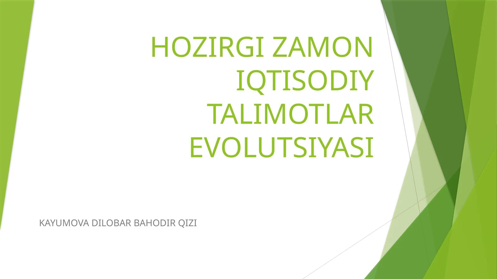 Iqtisodiy ta'limotlar tarixi