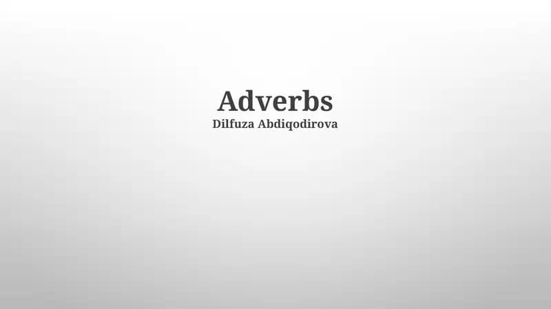 Adverbs