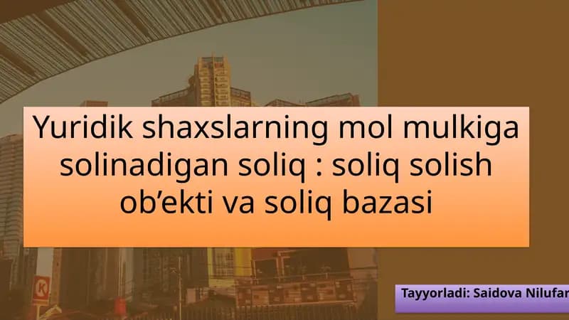 Soliq solish ob’ekti