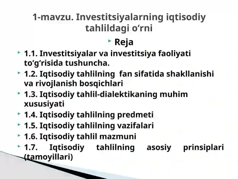 Iqtisodiy Tahlil