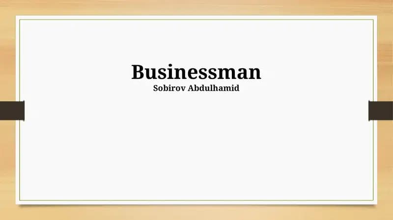 The Businessman's Landscape