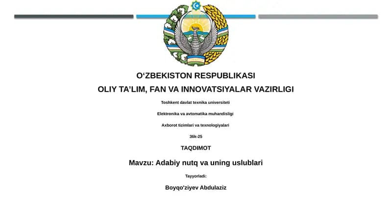 Adabiy nutq va uning uslublari
