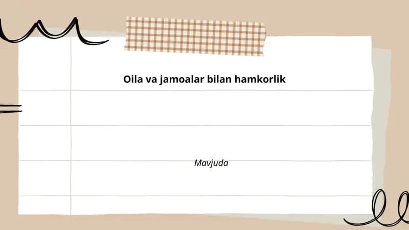 Oila va jamoalar bilan hamkorlik