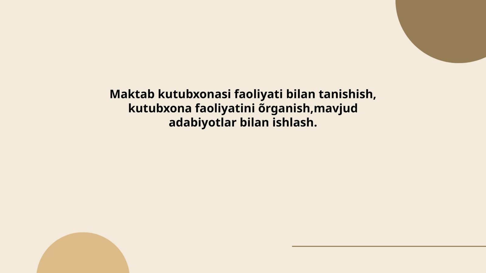 Maktab kutubxonasi faoliyati