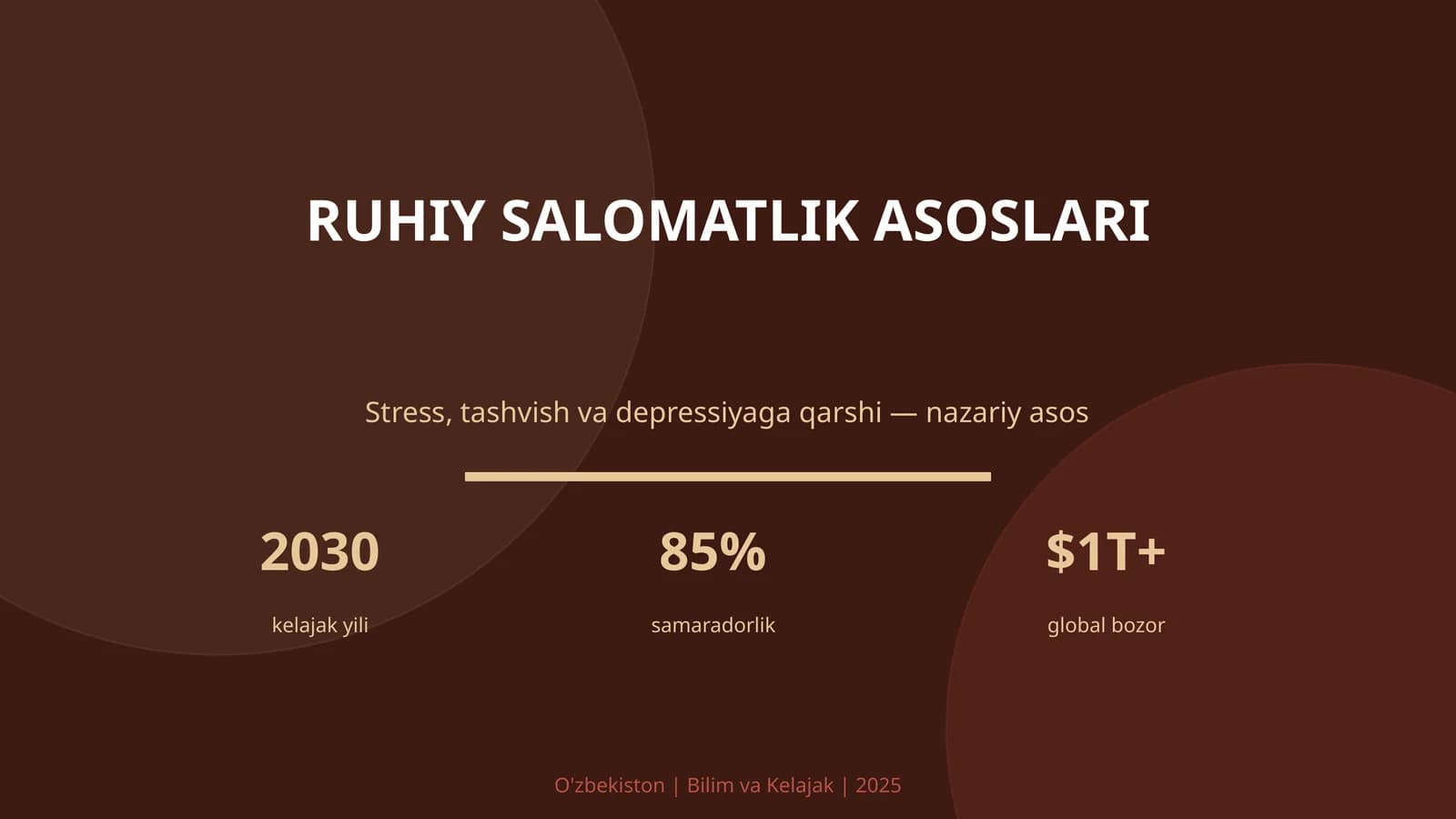RUHIY SALOMATLIK ASOSLARI