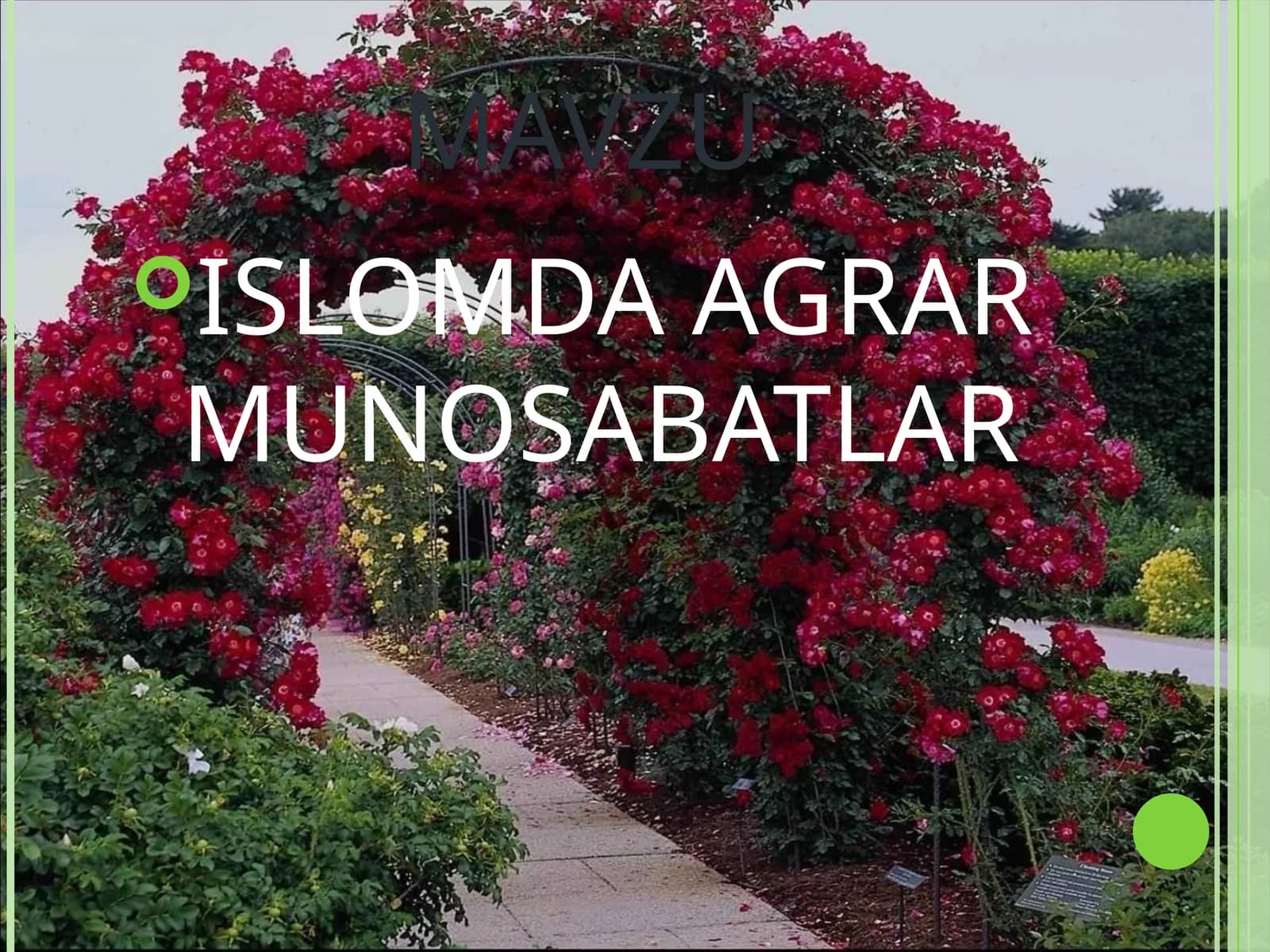ISLOMDA AGRAR MUNOSABATLAR
