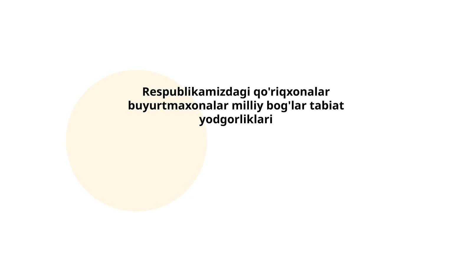 O'zbekiston qo'riqxonalarining ahamiyati