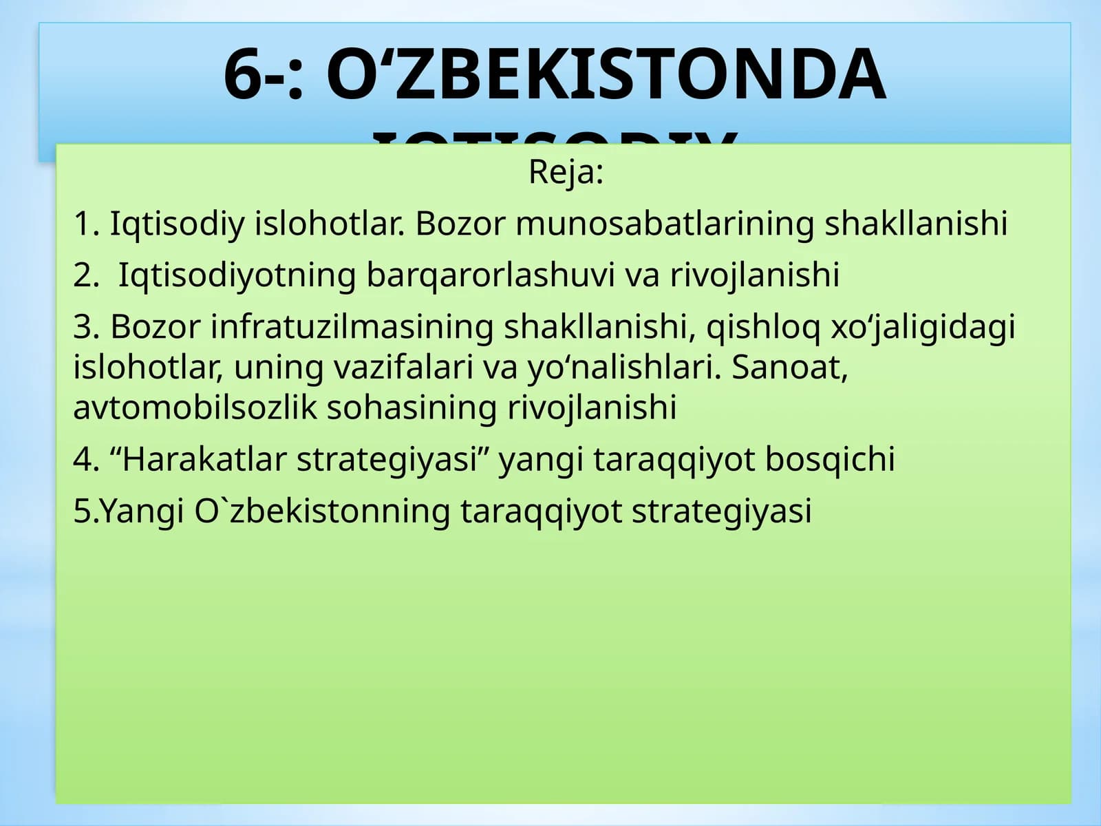 Iqtisodiy Ishlar