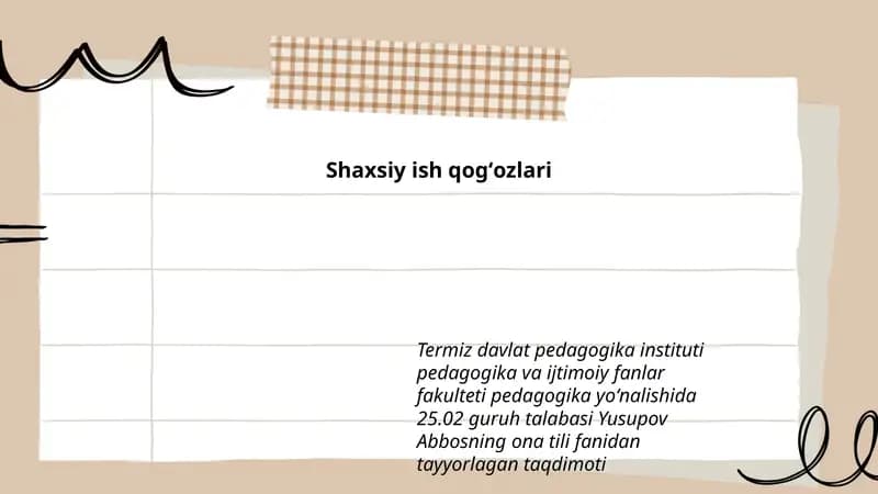 Shaxsiy ish qogʻozlari