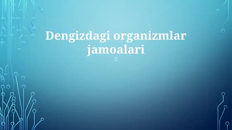 Dengizdagi organizmlar jamoalari