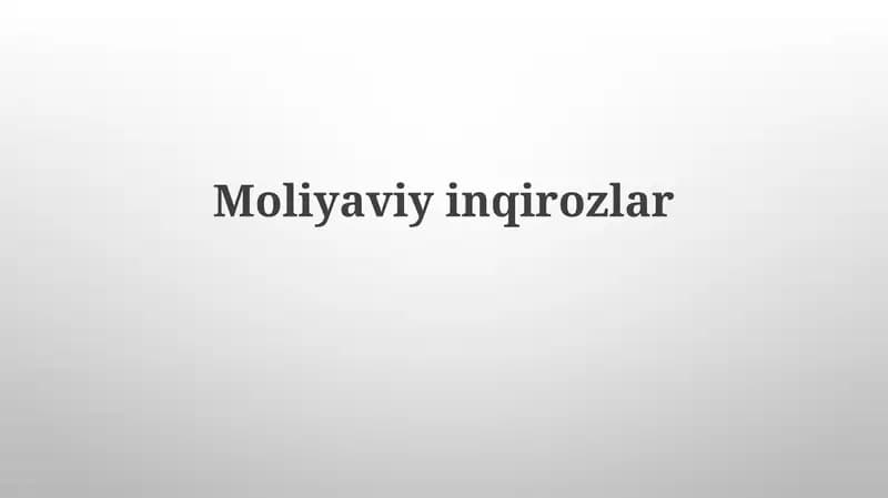 Moliyaviy inqirozlar