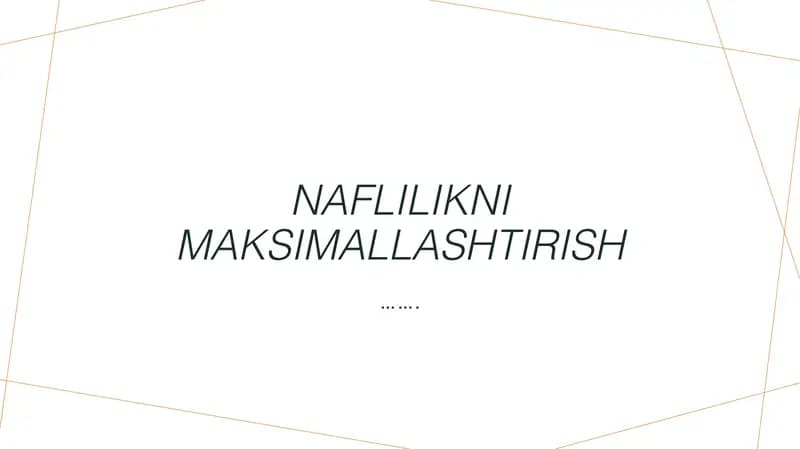 Naflilikni maksimallashtirish
