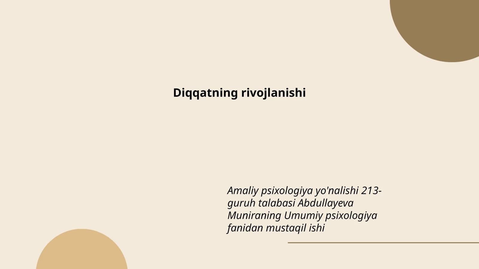 Diqqatning rivojlanishi