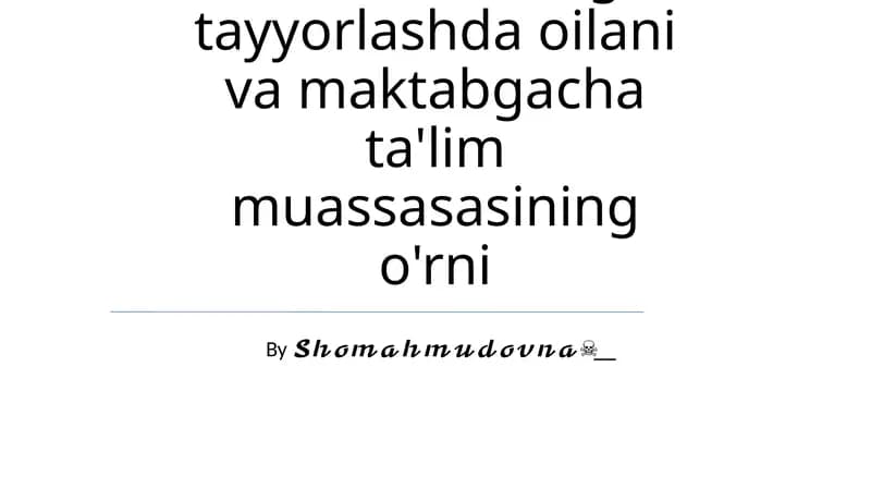 O'qituvchi-Oila Hamkorligi