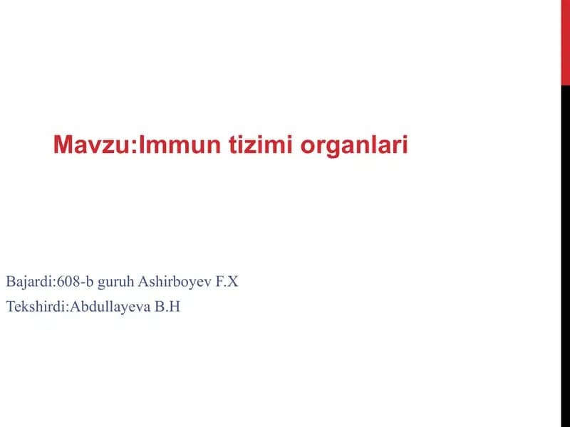 Immun tizimi organlari