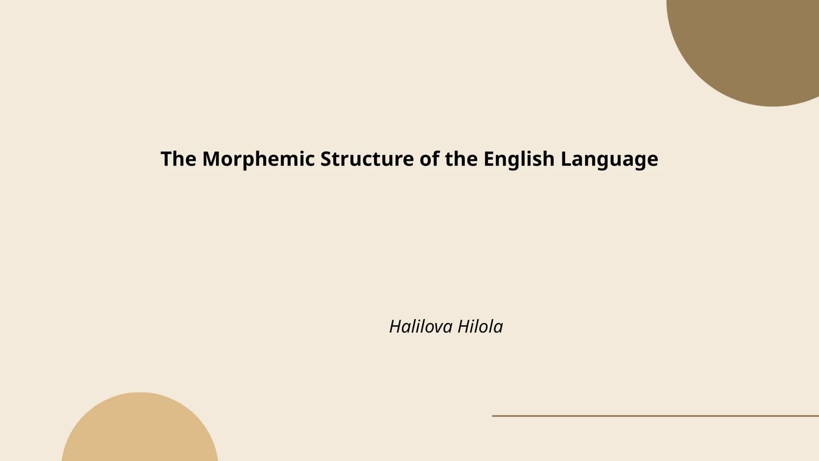 The Morphemic Structure of the English Language