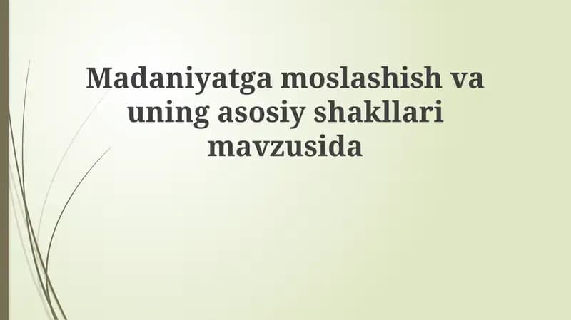 Madaniy moslashuv