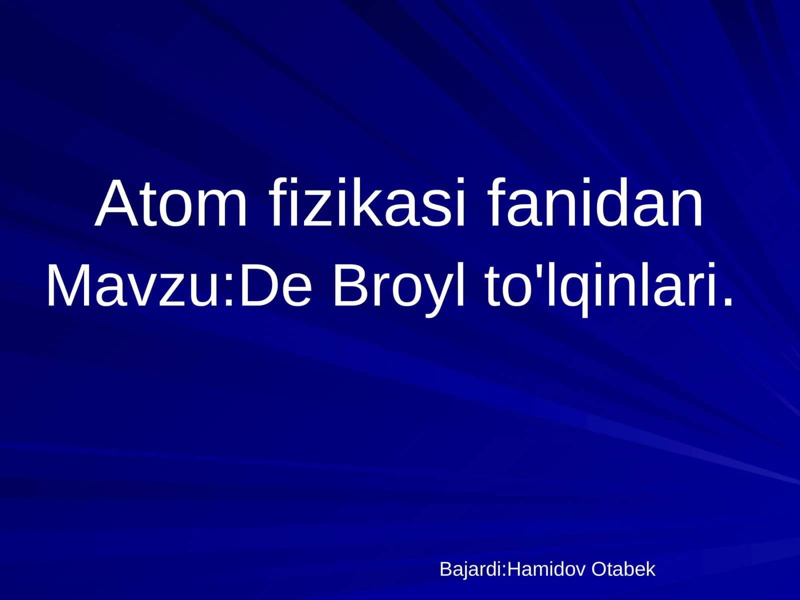 De Broyl to'lqinlari