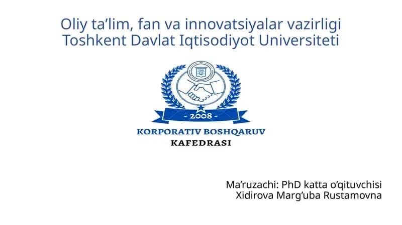 Listing kompaniyalarida korporativ boshqaruv