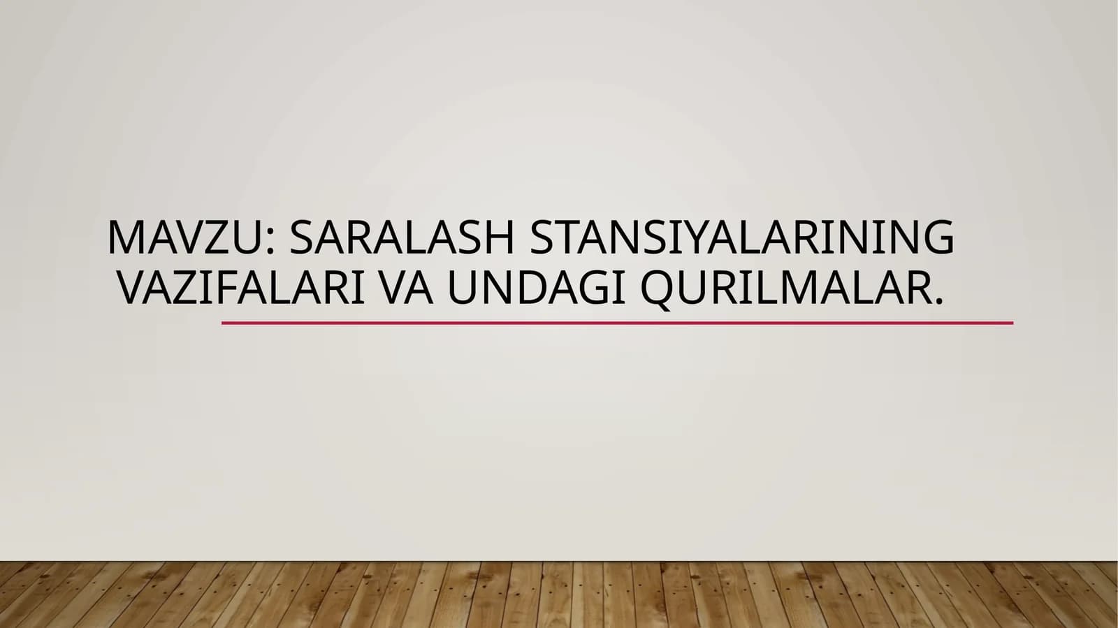 Saralashstansiyalar haqida