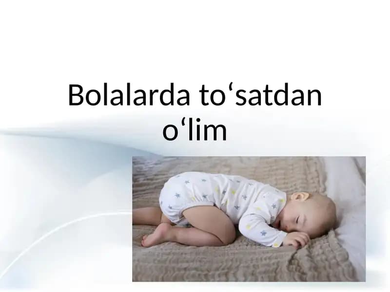 Bolalarda to‘satdan o‘lim