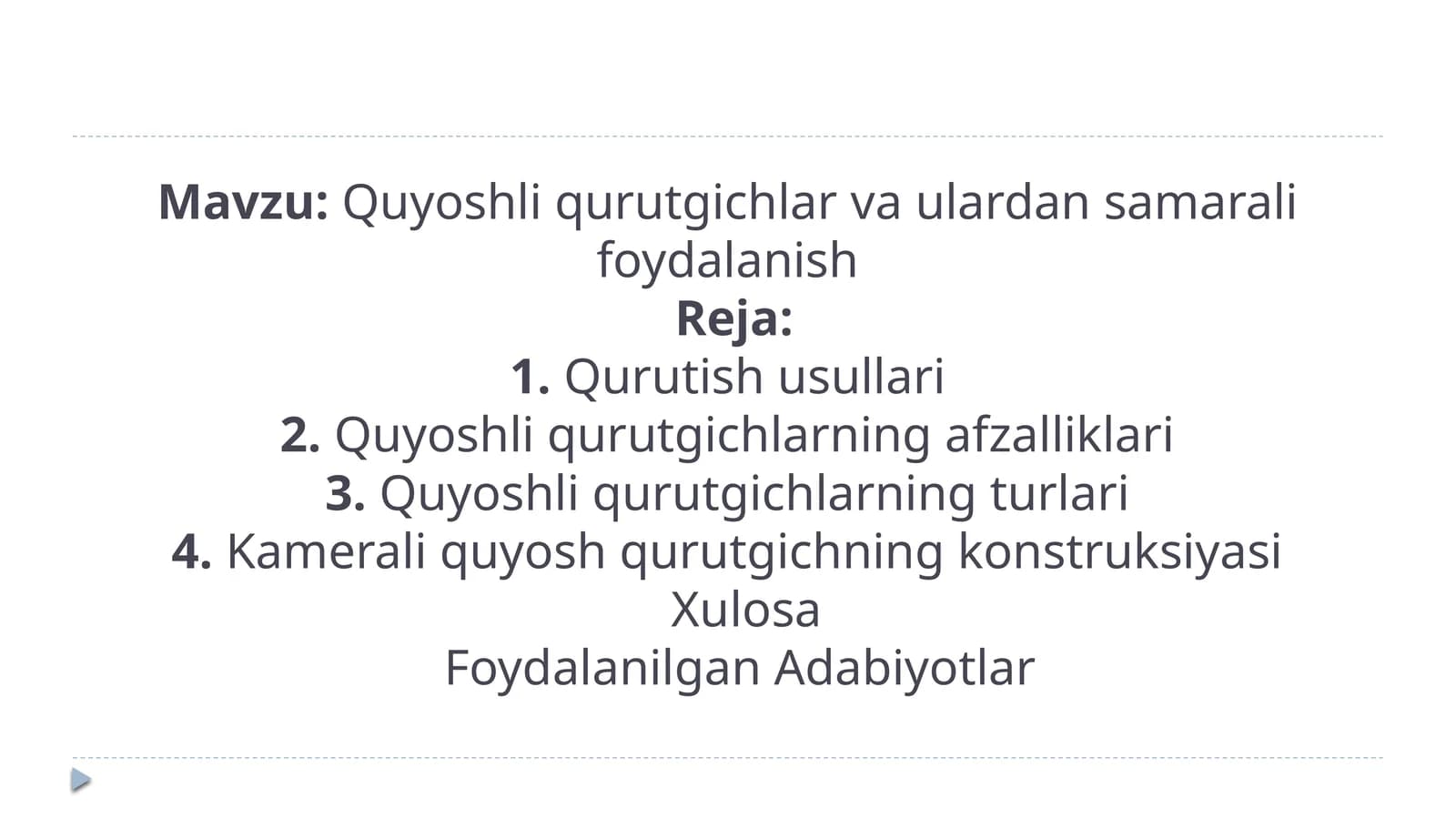 Quyoshli qurutgichlar