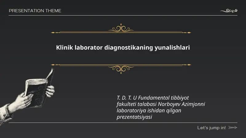 Klinik laborator diagnostikaning yunalishlari