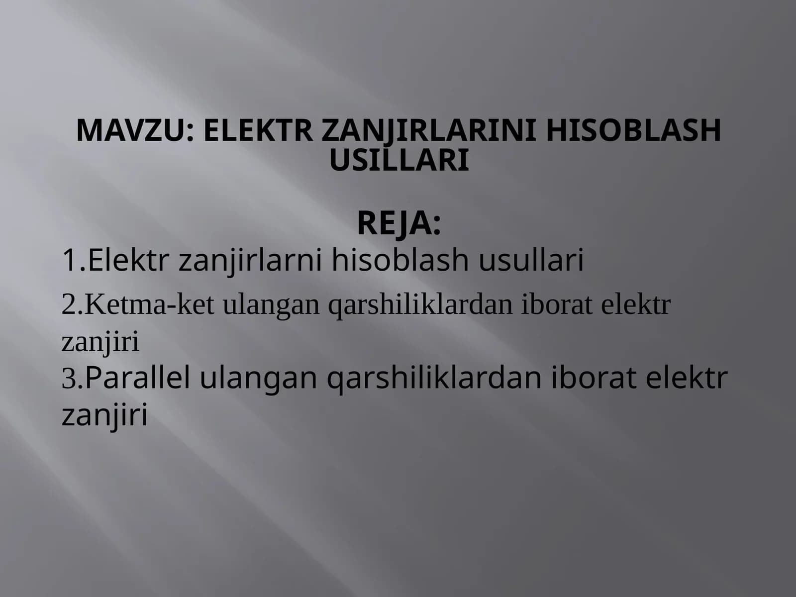 elektr zanjirlarinihisoblashusillarireja