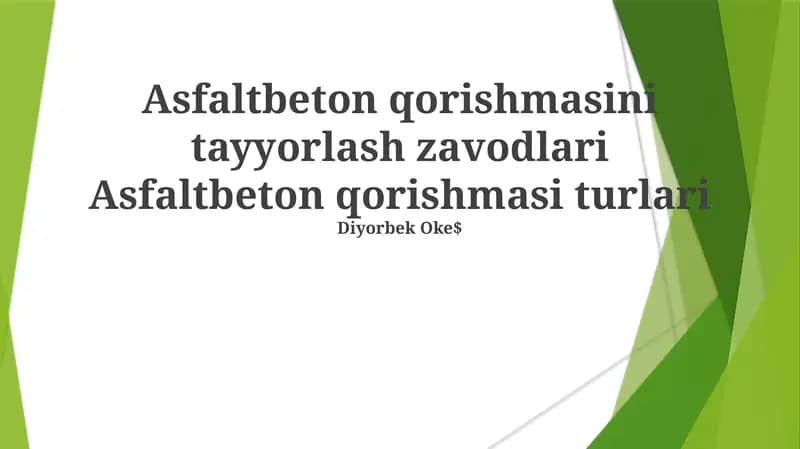 Asfalt Beton Aralashtirish Zavodlari
