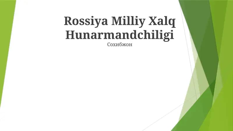 Rossiya Milliy Xalq Hunarmandchiligi