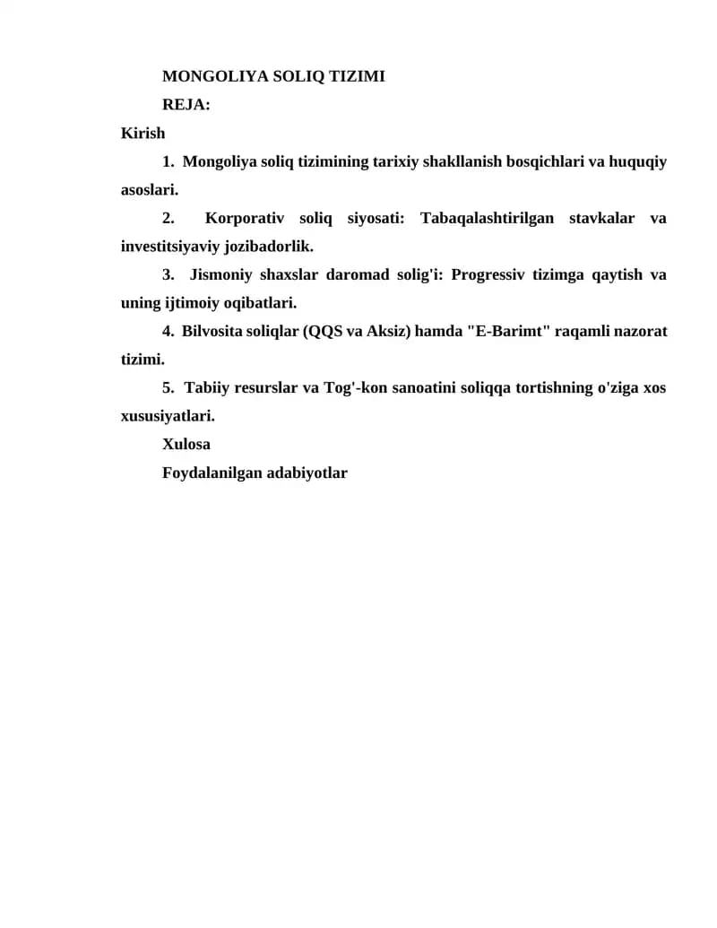 Mongoliya soliq tizimi