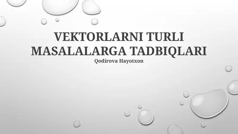 Vektorlarning Muhandislikdagi Qoʻllanilishi