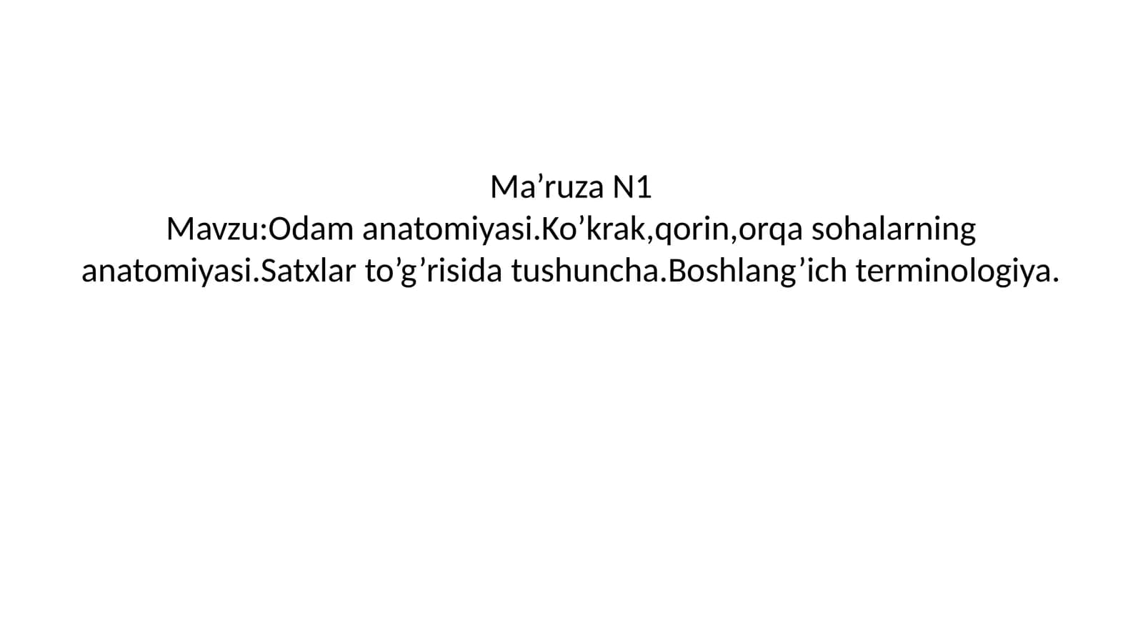 anatomiyaga kirish