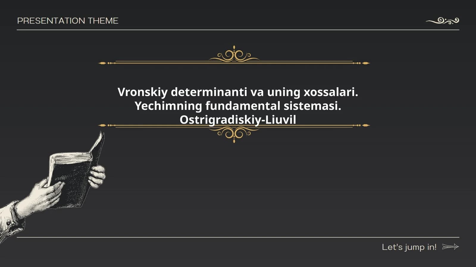 Vronskiy determinanti va uning xossalari