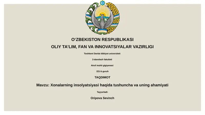Insolyatsiya: Ta'rif, O'lchov va Me'yoriy Talablar
