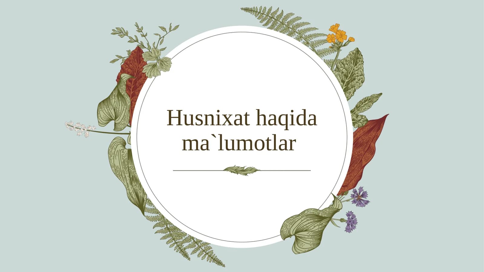 Husnixathaqidama`lumotlar