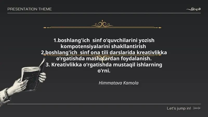 boshlang'ich sinf oʻquvchilarini yozish kompotensiyalarini shakllantirish