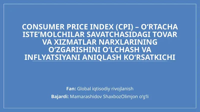 Consumer Price Index (CPI)