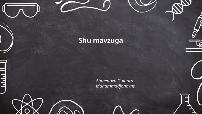 Shu mavzuga umumiy kirish