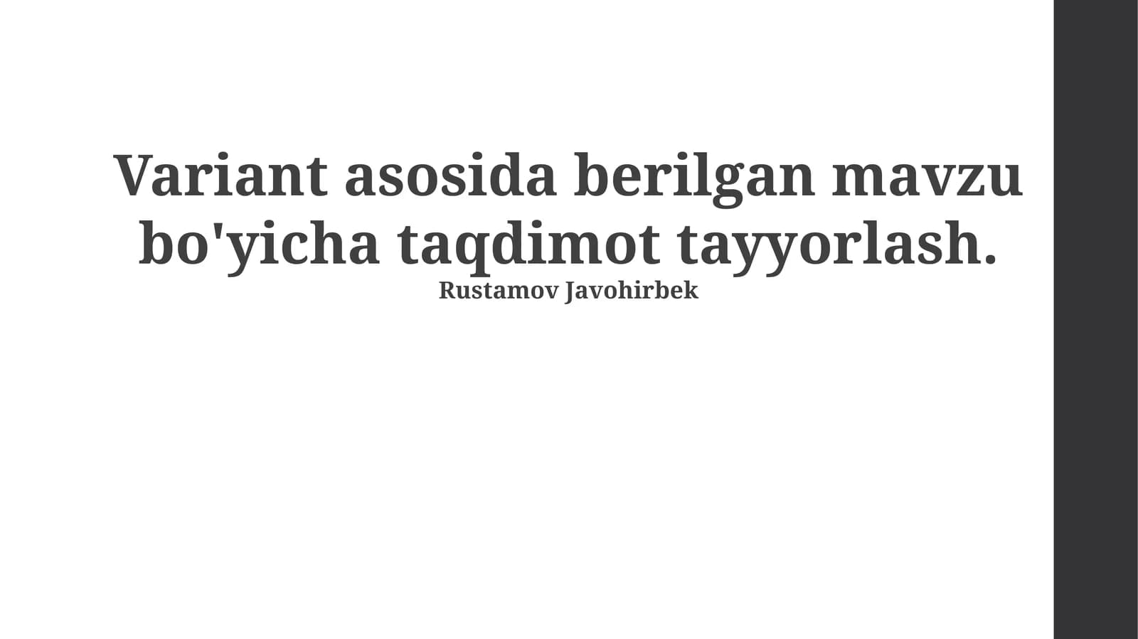 Mavzuga Tayyorgarlik Bosqichlari