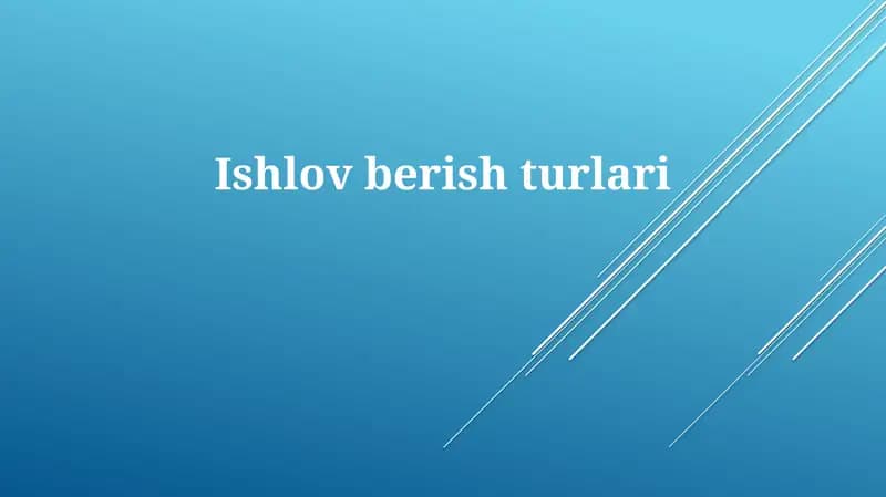 Qayta ishlash turlari