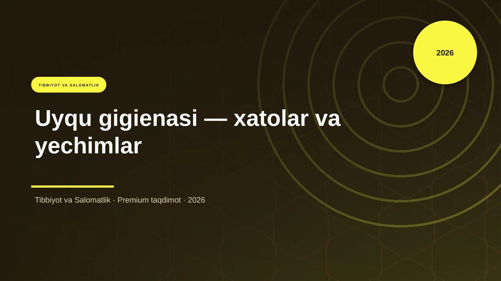 Uyqu gigienasi — xatolar va yechimlar