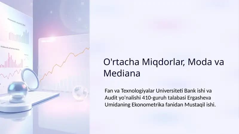 O'rtacha Miqdorlar