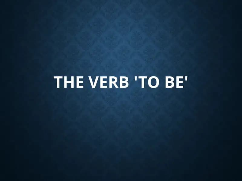 The Verb 'To Be'