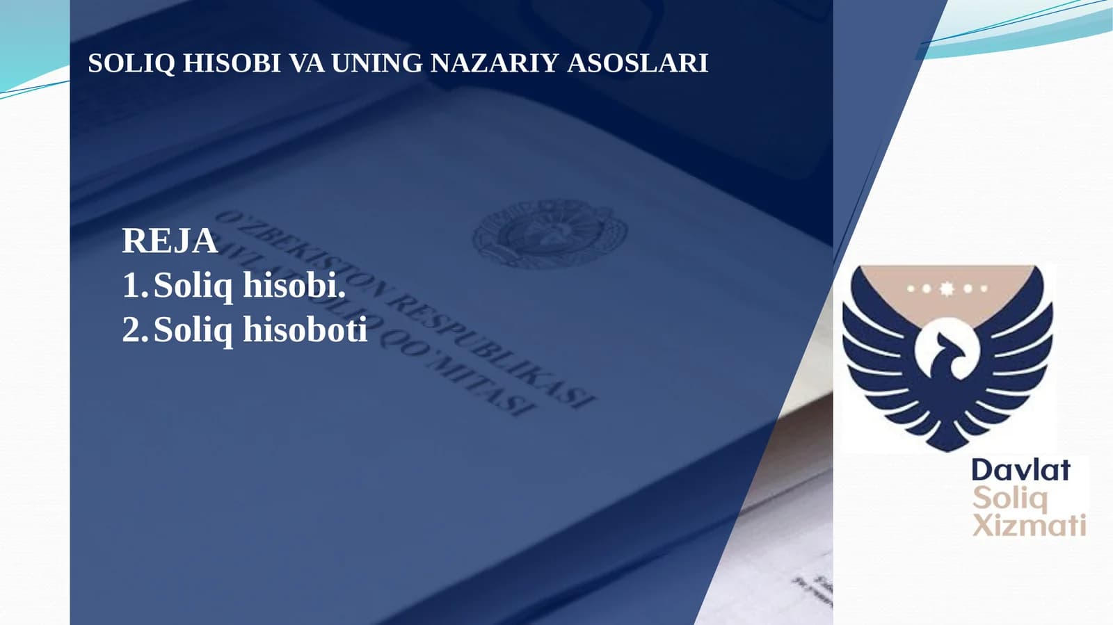 SOLIQ HISOBI VA UNING NAZARIY ASOSLARI