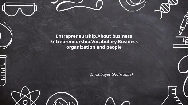 Entrepreneurship Vocabulary