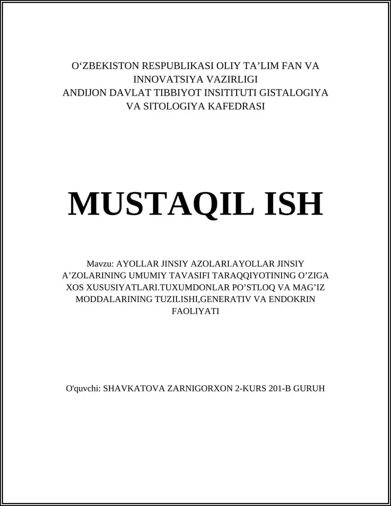 AYOLLAR JINSIY AZOLARI