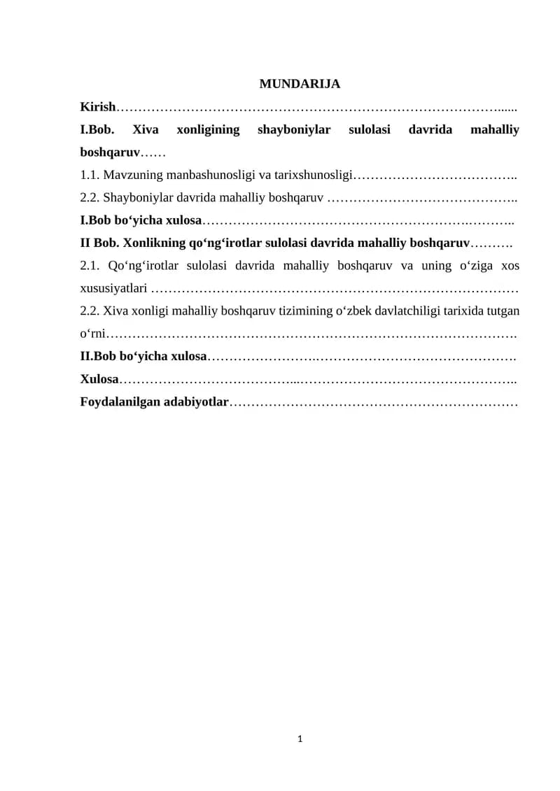 Xiva xonligining shayboniylar sulolasi davrida mahalliy boshqaruv