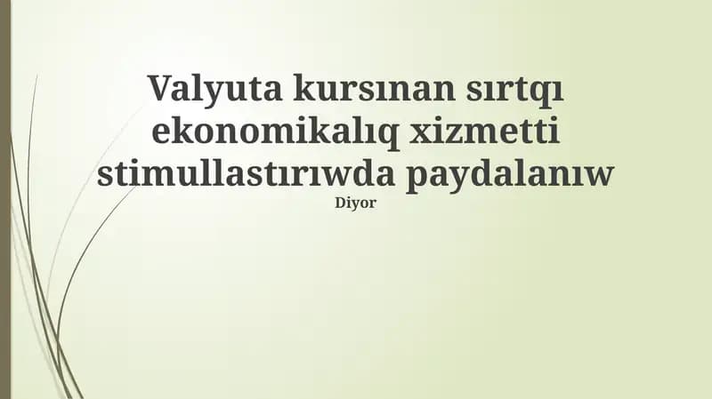 Valyuta kursı va milliy valyuta