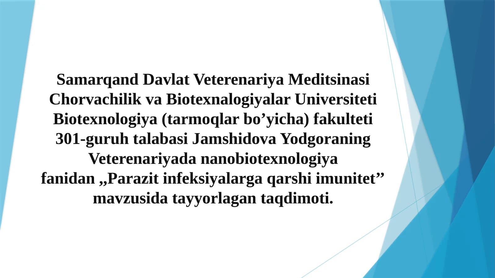 Parazit infeksiyalarga qarshi imunitet